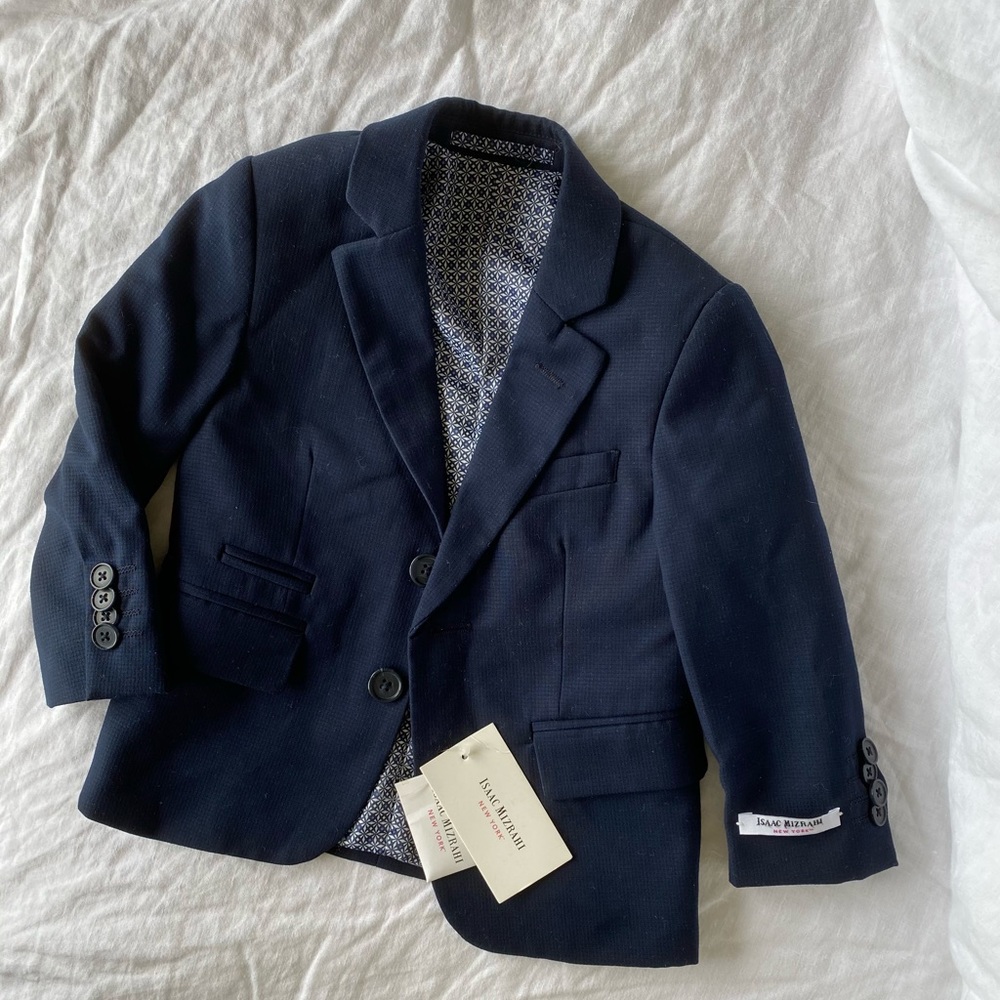 NWT Issac Mizrahi navy blue blazer